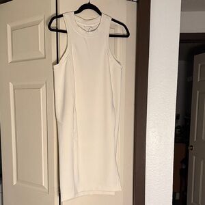 Lululemon White Stretch Pocket Casual Sleeveless Midi Dress